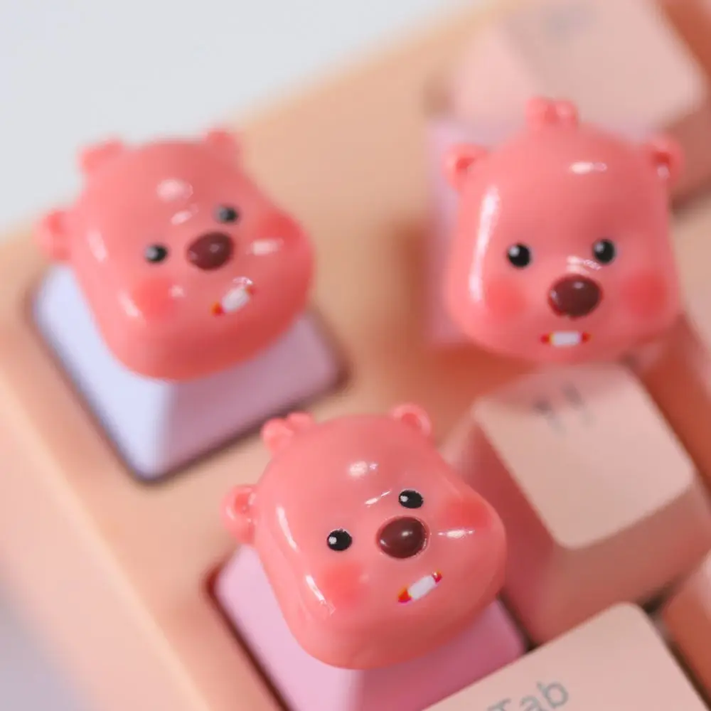 Nuovo Miniso Anime Carino Personalizzato Copritasti Personalizzati Beaver Loopy Ruby Cross Axis Tastiera Meccanica Copritasti 3D ESC Copritasti Regalo