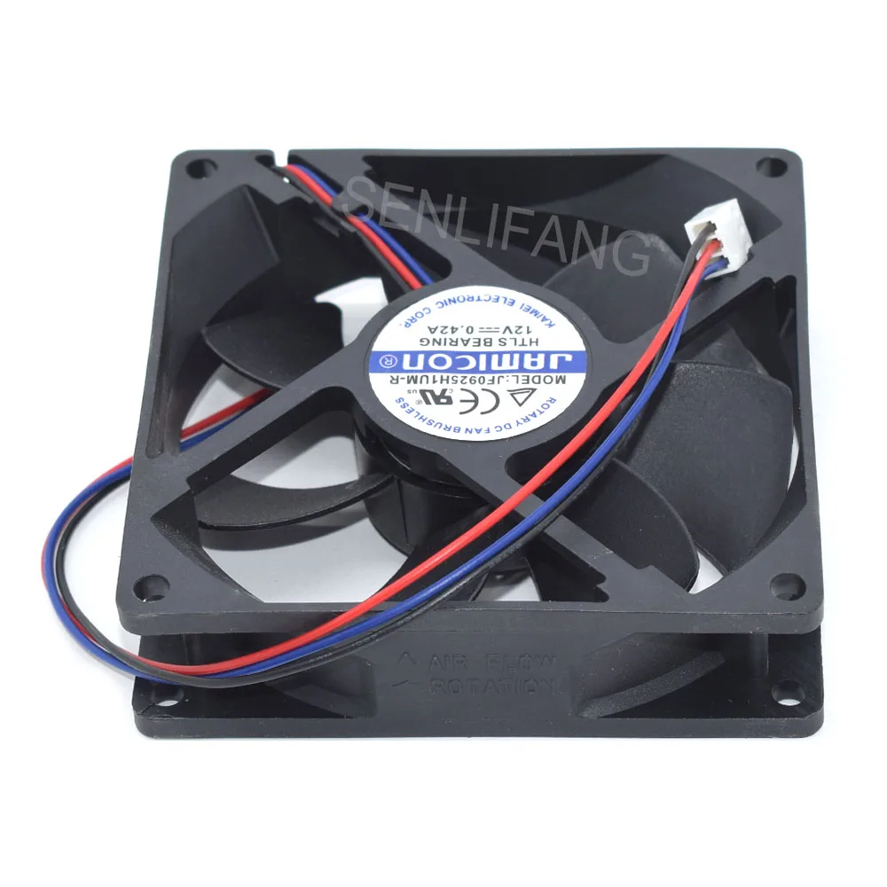 New DC12V 0.42A 3Pin JF0925H1UM-R 90x90x25mm Server Square Fan