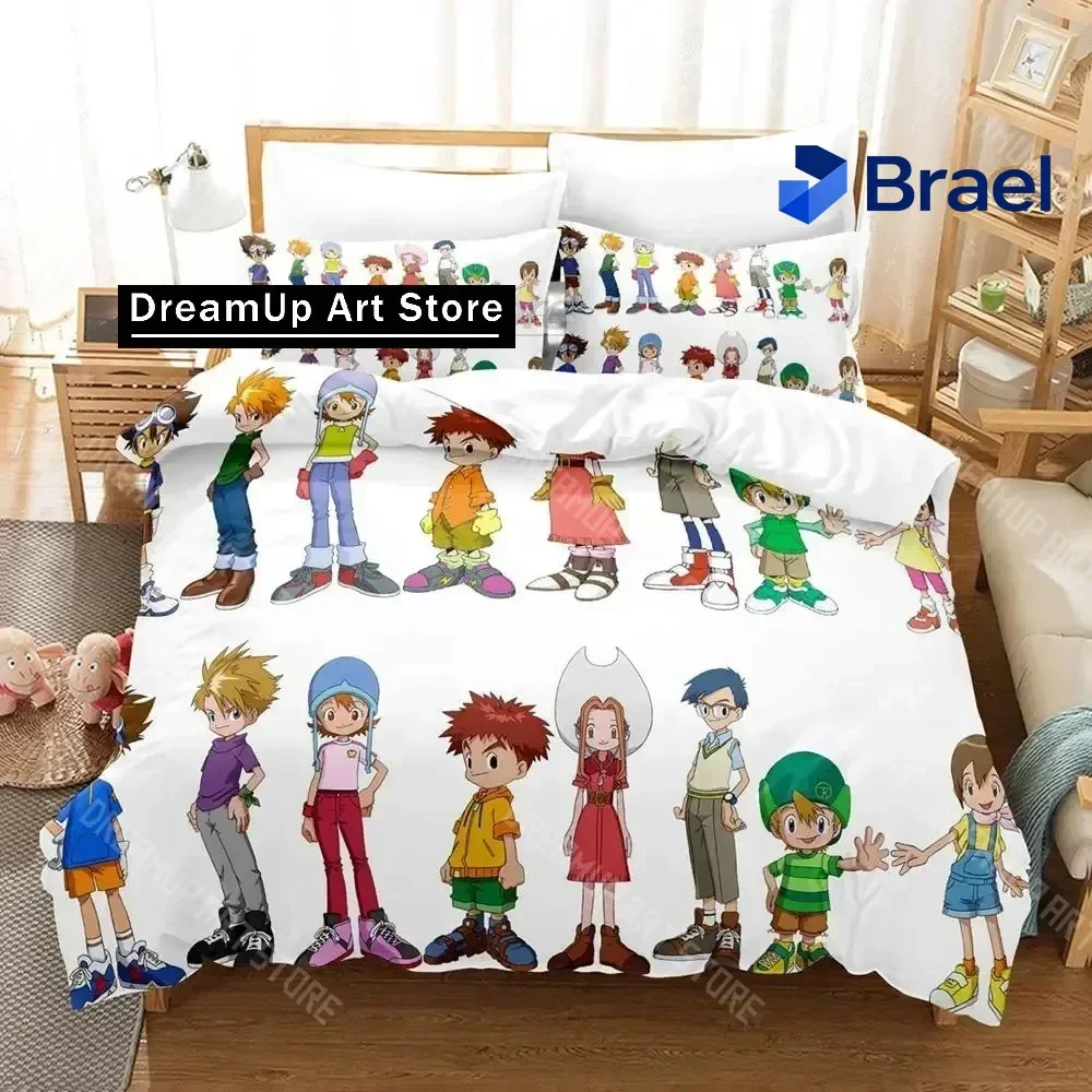 Exquisite 3D Print Digimon Adventure Bedding Set Single Twin Full Queen King Size Bed Set Aldult Kid Bedroom Duvetcover Sets