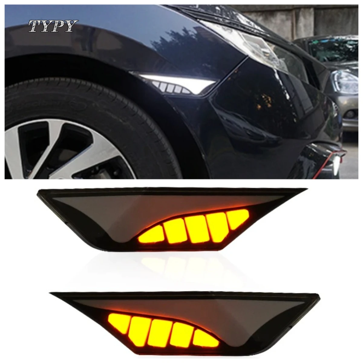 

Светодиодный боковой габаритный фонарь для Honda Civic Fender, дневные ходовые огни, автоматическая лампа типа R Drl 2016-2021