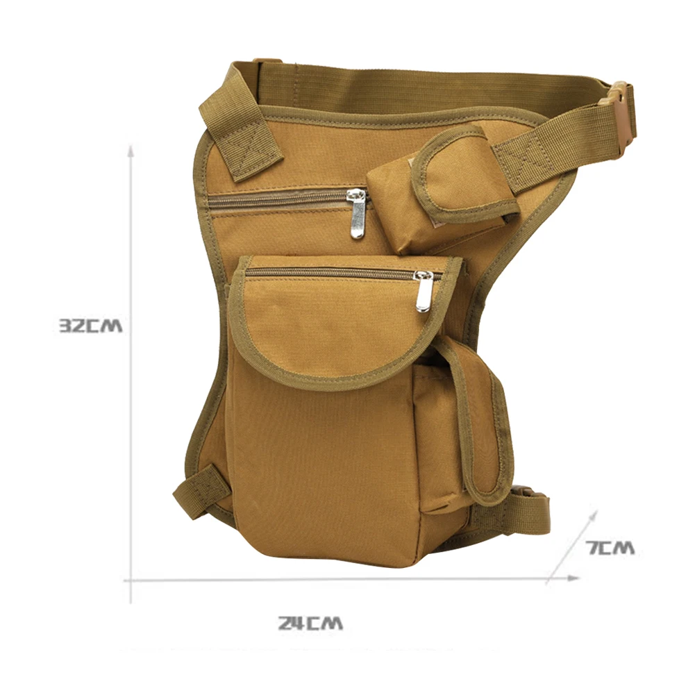 Waterproof Drop Leg Belt Bags Shoulder Molle Thigh Waist Fanny Pack Pouch for Outdoor Hiking Motorcycle Leg Bag Portable