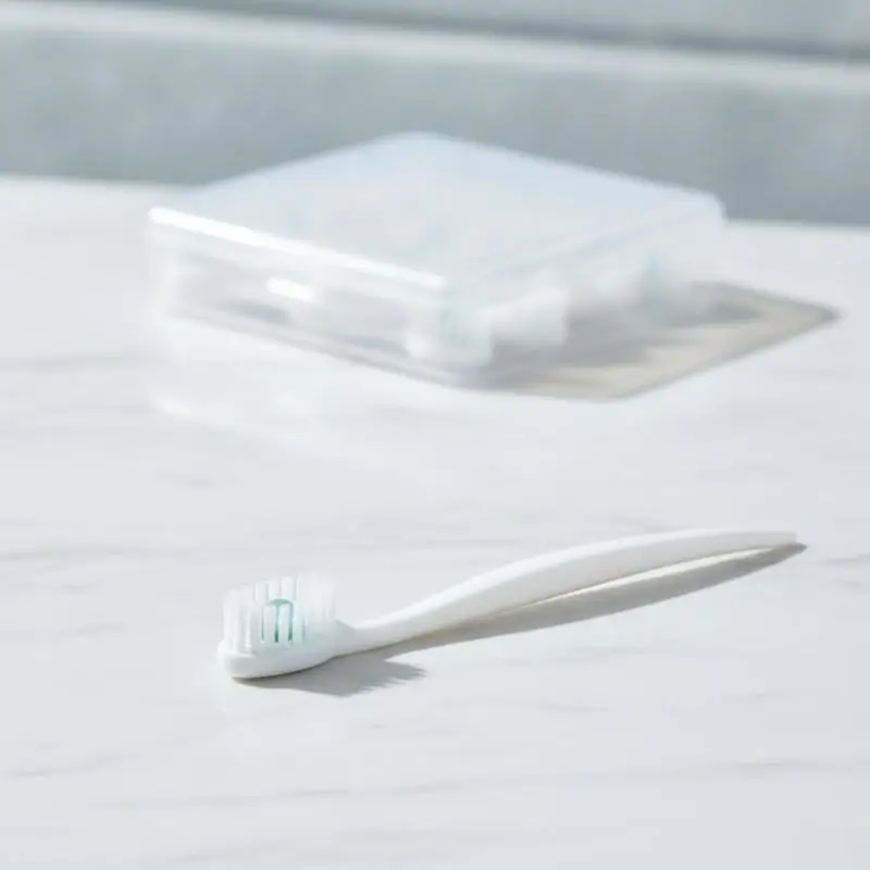 Disposable Exploded Beads Toothbrush Portable Airline Approved Travel Brush with Dental Floss for Flight Trips