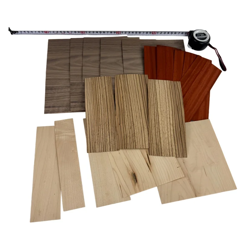 

0.5mm（Mixed Veneer Sheets Pack） Natural Wood Veneer Offcuts Exotic Veneer DIY Craft Material Guitar body veneer