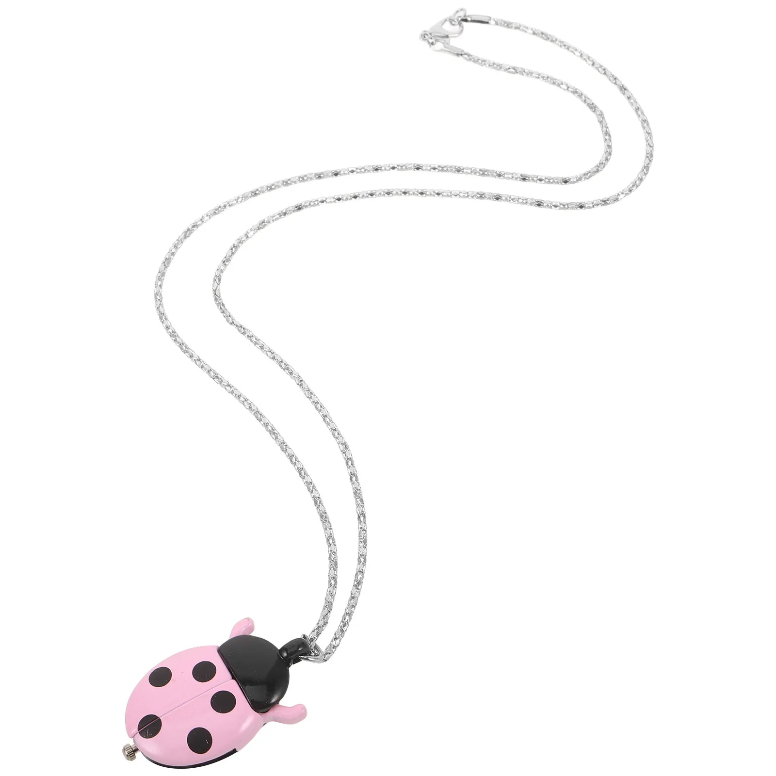 Ladybug Pocket Watch for Kids Girls Boys Vintage Quartz Pendant Necklace with Arabic Numerals Smooth Finish Stylish Fancy Dress