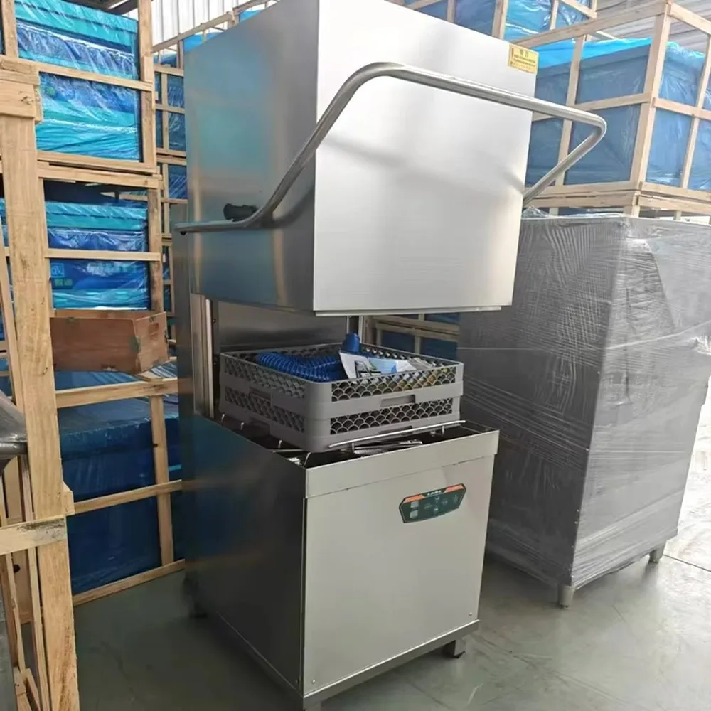 Commercial Dishwasher Freestanding Stainless Steel Fully Automatic Hood Type Kitchen Equipment for Hotel Restaurant
