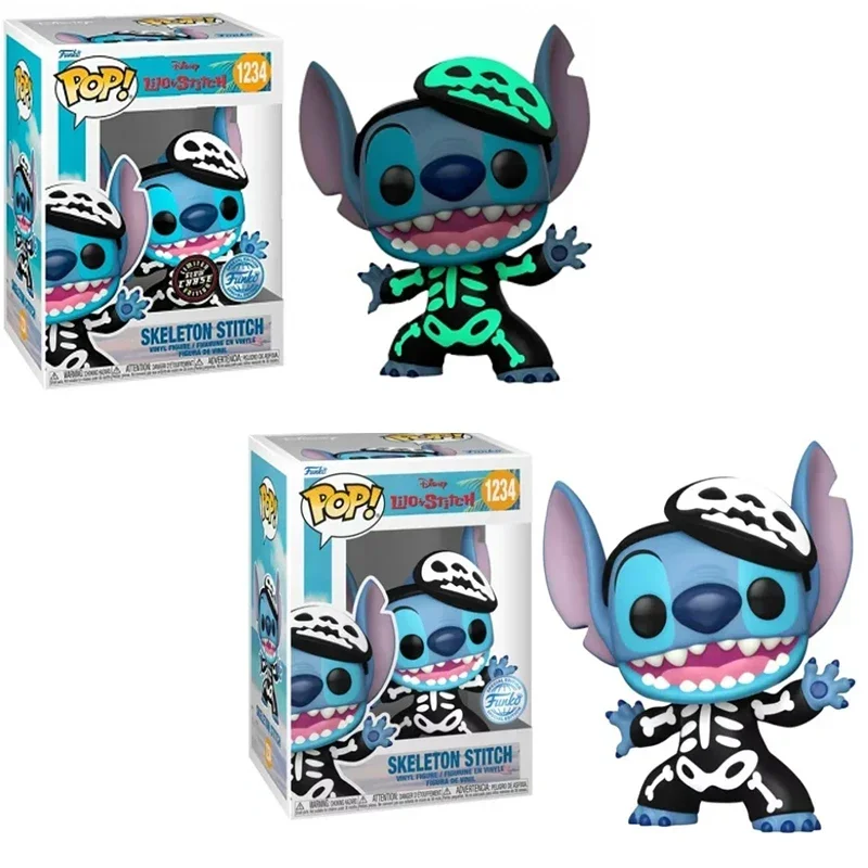 Funko POP Disney Lilo&stitch Skeleton Stitch 1234# Vinyl Figure Glows in the Dark Collection Dolls Model Toys