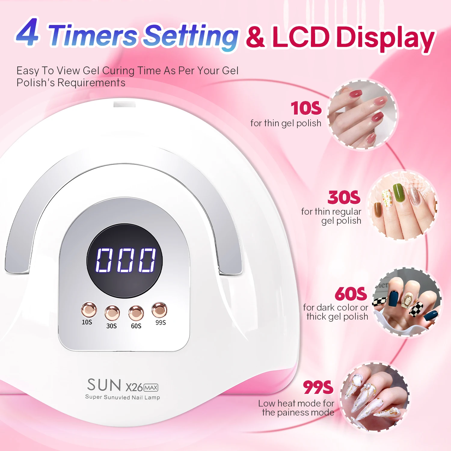 SUN X26 MAX máquina secadora de uñas 380W lámpara LED UV para uñas 81LEDS lámpara de manicura de curado de esmalte de Gel con Sensor inteligente automático arte de uñas