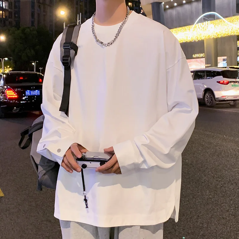 

Мужская толстовка без капюшона с аниме-принтом, с коротким рукавом, летняя, весенняя, прохладная, дышащая, тонкая, с хорошей вентиляцией, молодежная, модная, городская, свободного кроя