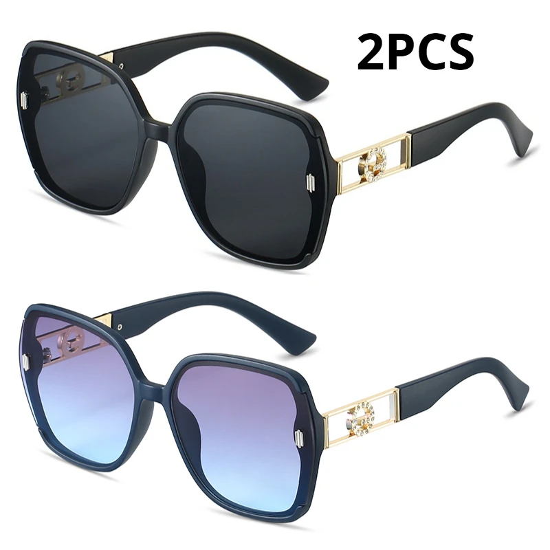 2 قطع النظارات الشمسية النسائية تنوعا النظارات الشمسية الرجعية الأشعة فوق البنفسجية حجب و ظلة اللون الأرجواني مضحك أزياء الفتيات هدية النظارات الشمسية #1