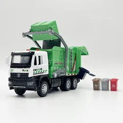 1:50 Diecast Truck Model Toy Garbage Truck Miniature Replica With Sound & Lights Children Gifts