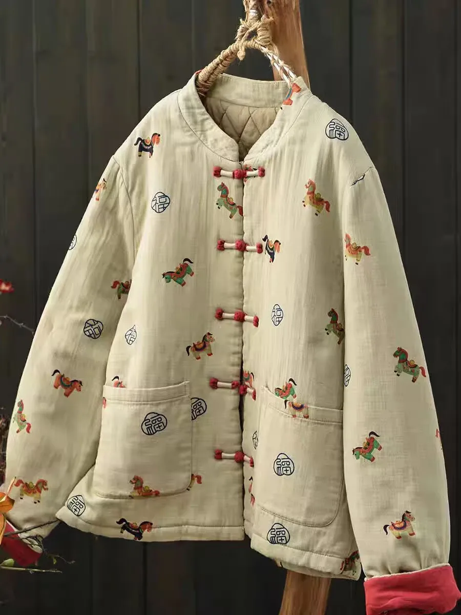 

Женский хлопковый жакет Ele в стиле ретро с пуговицами, новинка зимы, универсальная тонкая хлопковая подкладка, удаленная этикетка