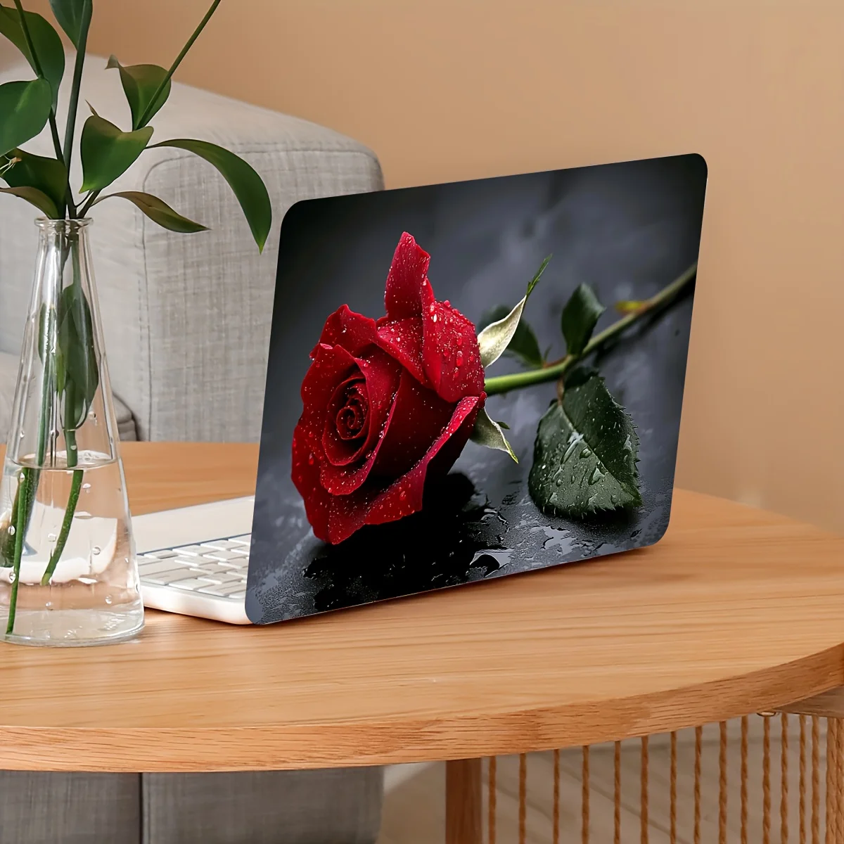 

Two Pack of Stylish Red Rose Vinyl Stickers for Laptops - Waterproof, Scratch Resistant, Art Screen for Laptops and Tablets,