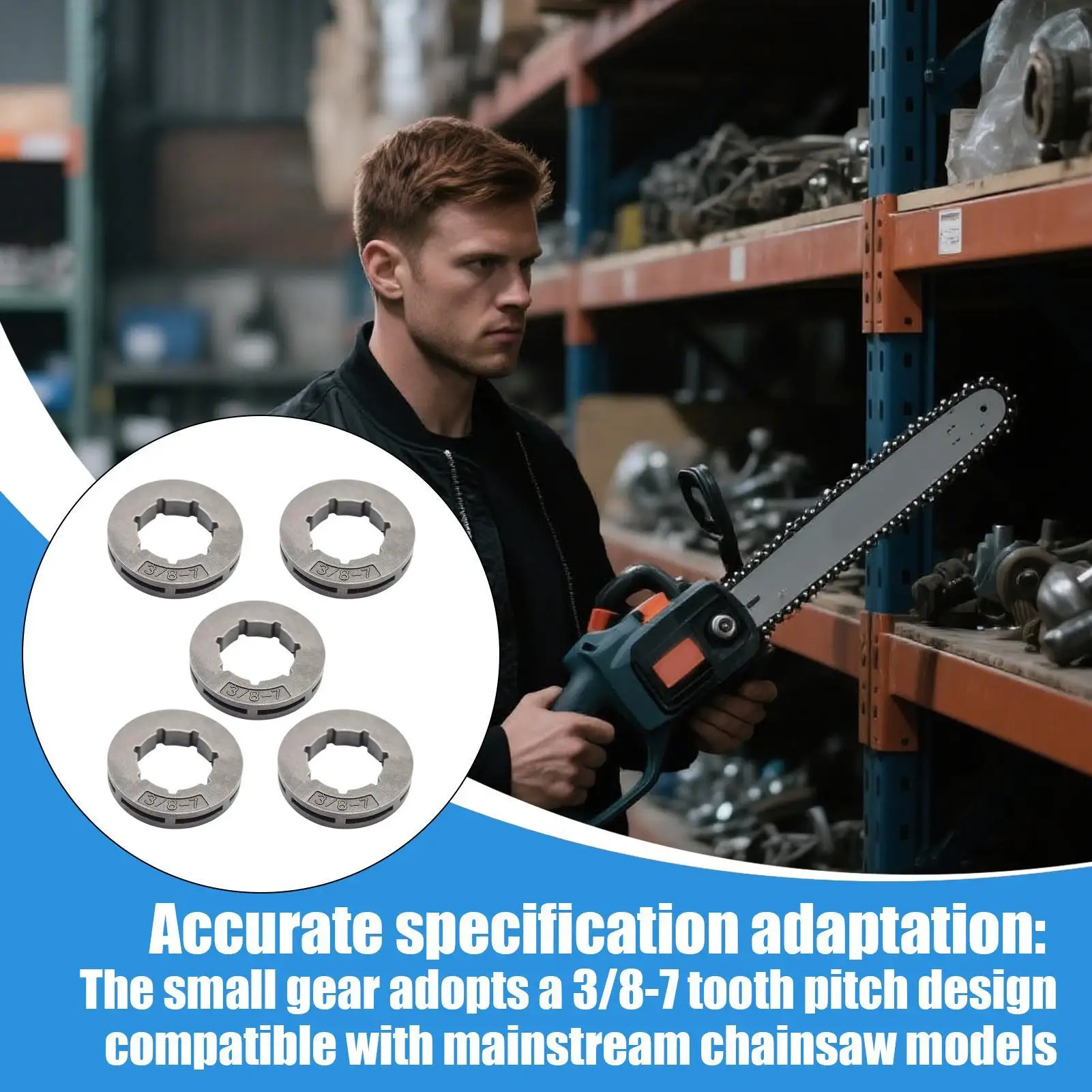 Rim Sprocket 3/8-7 Chain Saw Sprocket Chain Drive Wheel Pinions Split Small Sprocket Saw Accessories Garden Tools