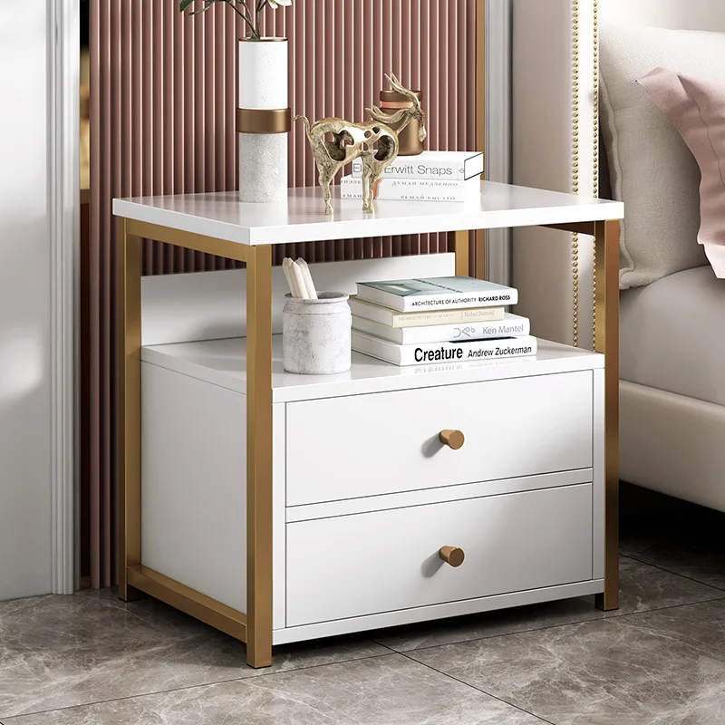 Wuli House Bedside Cabinet Nordic Style Ins Bedside Cabinet Bedroom Multi-level Storage Rack Small Multifunctional Cabinet 2024