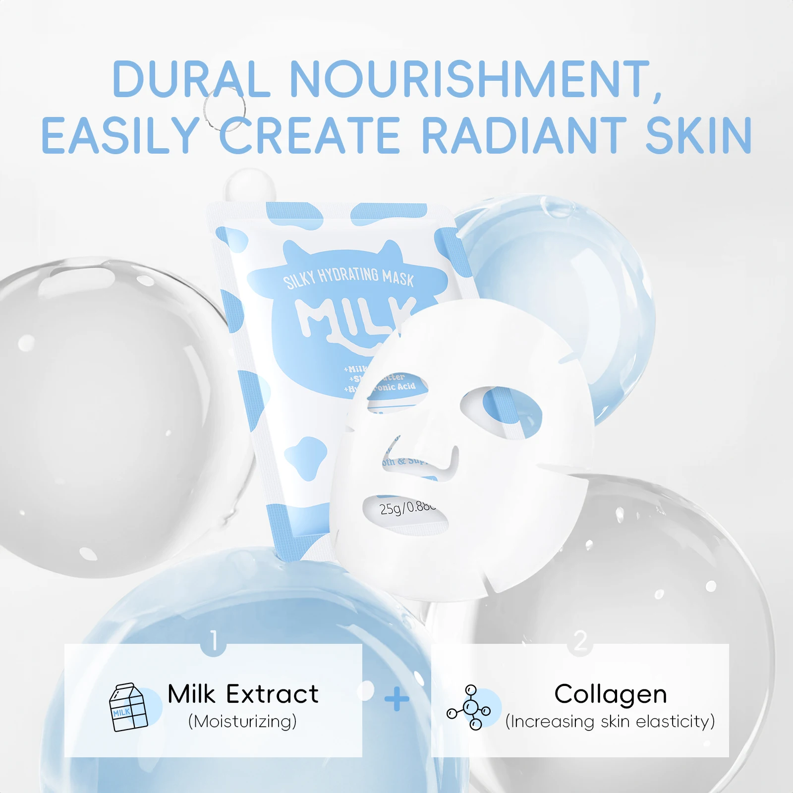 LAIKOU 6Pcs Milk Hydrating Ski - Skincare Glow Glowing ulasan dan harga