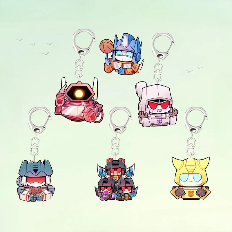 Transformers Acrylic Keychain Optimus Prime Bumblebee Anime Peripherals Originality Personality Pendant Fashion Cartoon Gift