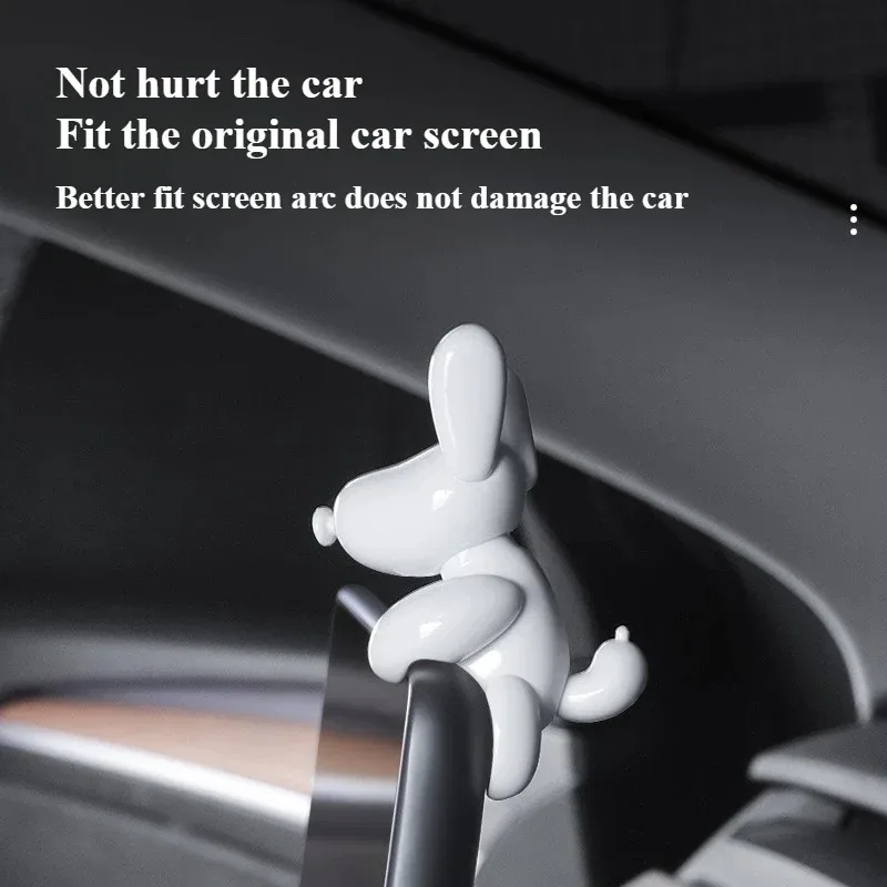 ديكور نمط السيارة لطراز تسلا Y لانش موديل 3 شاشة مركزية هايلاند جرو صغير كلب الحلي اكسسوارات السيارات الداخلية