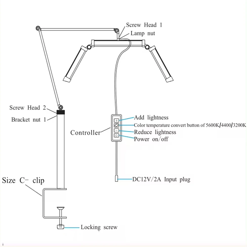 2024 New model FZ-20H 20W Foldable Beauty Lamp Led Video Light Half Moon Ring Light Live Streaming Fill Light with Desktop Stand