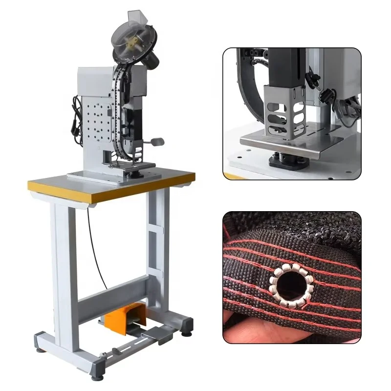 

Made in China Small size high working speed semi-automatic hat hole machine