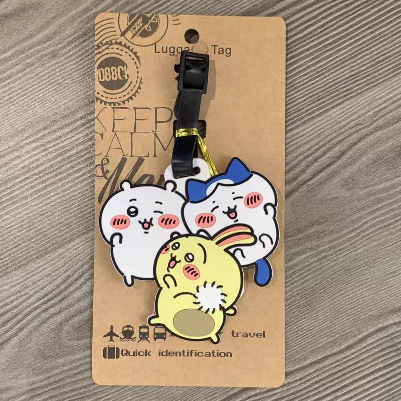Anime Chiikawa Usagi Suitcase Anti-lost Cards Hachiware Boarding Pass Consignment Cartoon Kawaii Lovely Decoration 2026 New Cute view 6