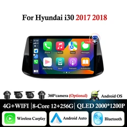 Android Auto For Hyundai i30 2017 2018 Wireless Carplay Car Radio Multimedia Player GPS Navigation Bluetooth WIFI+4G DSP Stereo