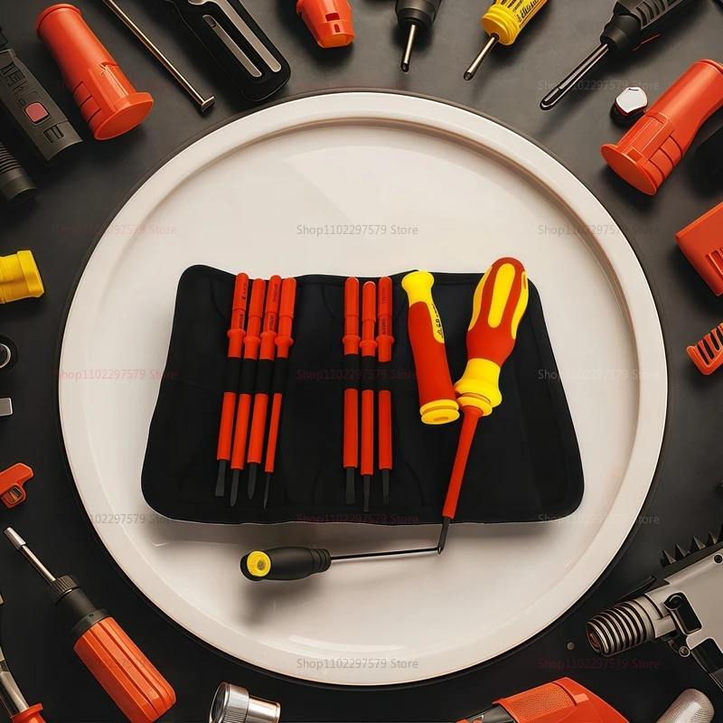 10 قطعة مجموعة مفك براغي معزول VDE قابلة للتبديل مع علبة مغناطيسية 500 فولت أدوات كهربائي للاستخدام المنزلي والمهني #6