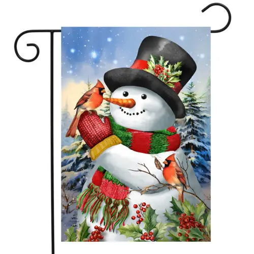 Briarwood Lane Winter Friends and Snowman Garden Flag