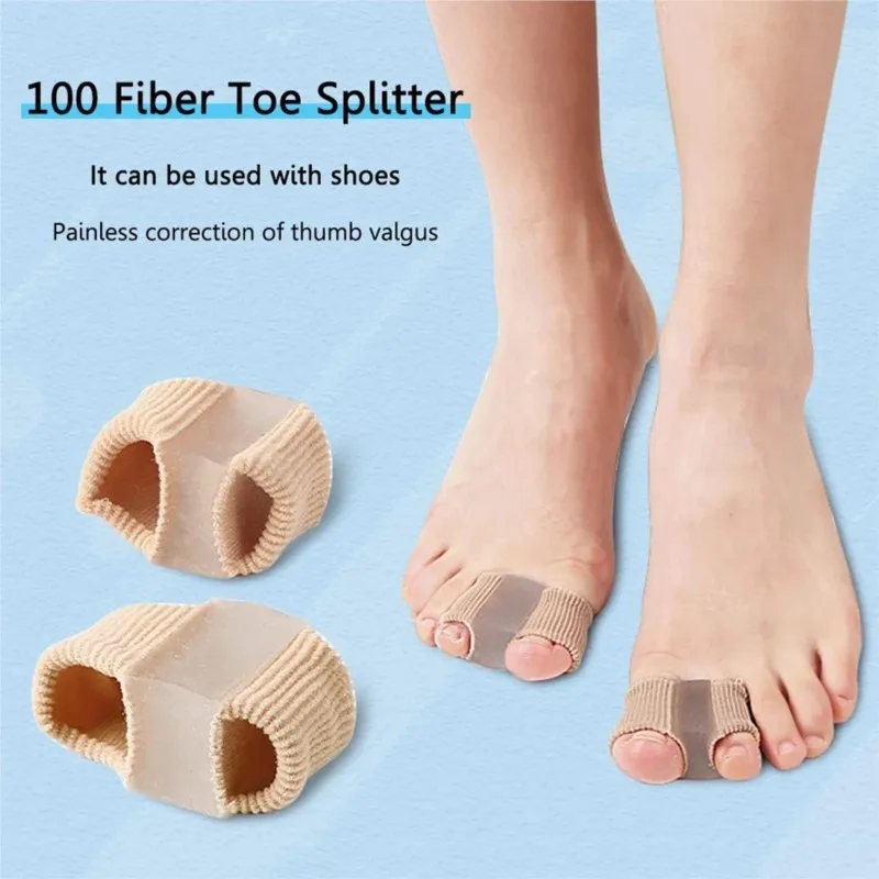 2PCS Simple Double Hole Bunion Corrector Silicone Big Toe Separator Daily Hallux Valgus Correction Orthopedic Pedicure Care Tool