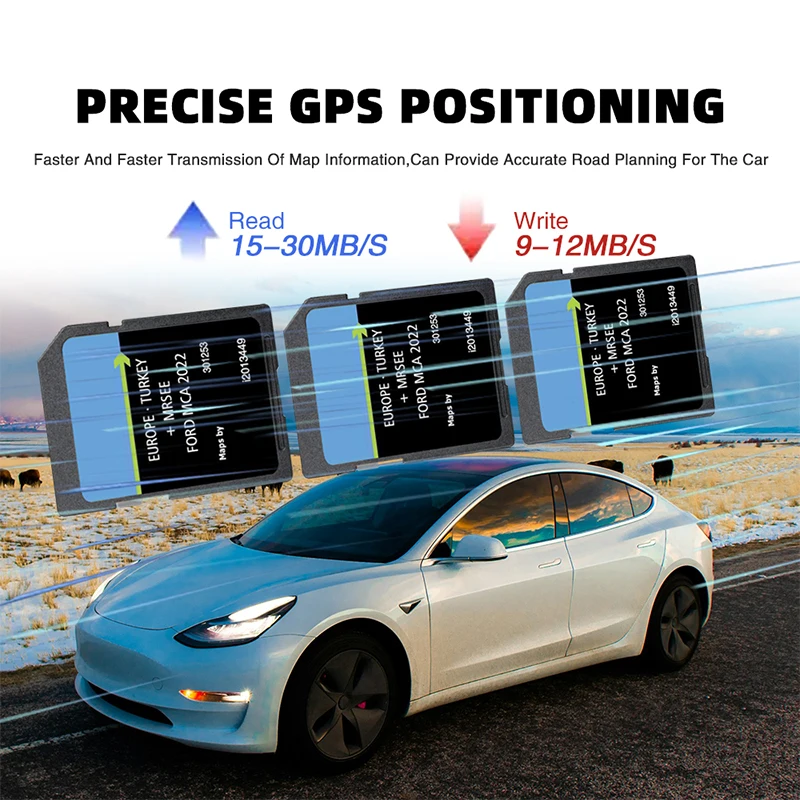 MCA 2022 بطاقة SD للملاحة Sat Nav خرائط الاتحاد الأوروبي لسيارة Ford Mondeo Kuga Focus C-Max S-Max (2010-2014) مع ملصقات مضادة للضباب