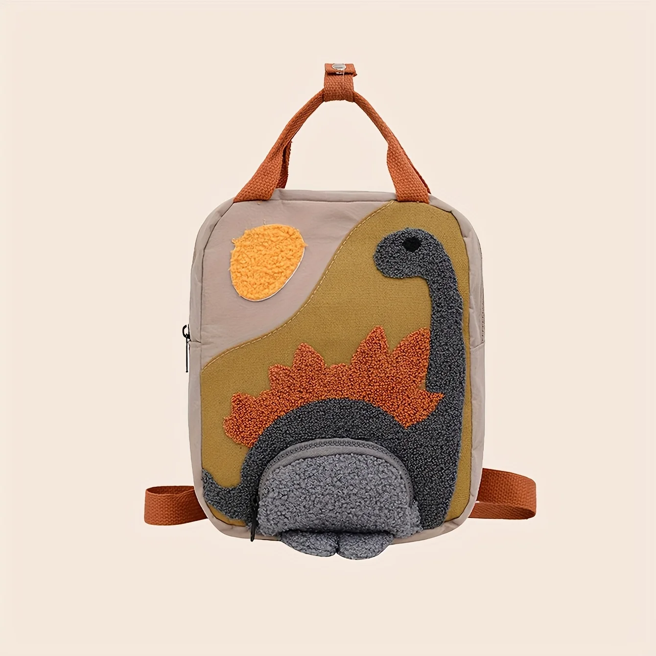 Personalized Custom Name Dinosaur Backpack - Embroidered Text Cartoon Canvas Small Bag, Ideal for Kindergarten Kids' School Use