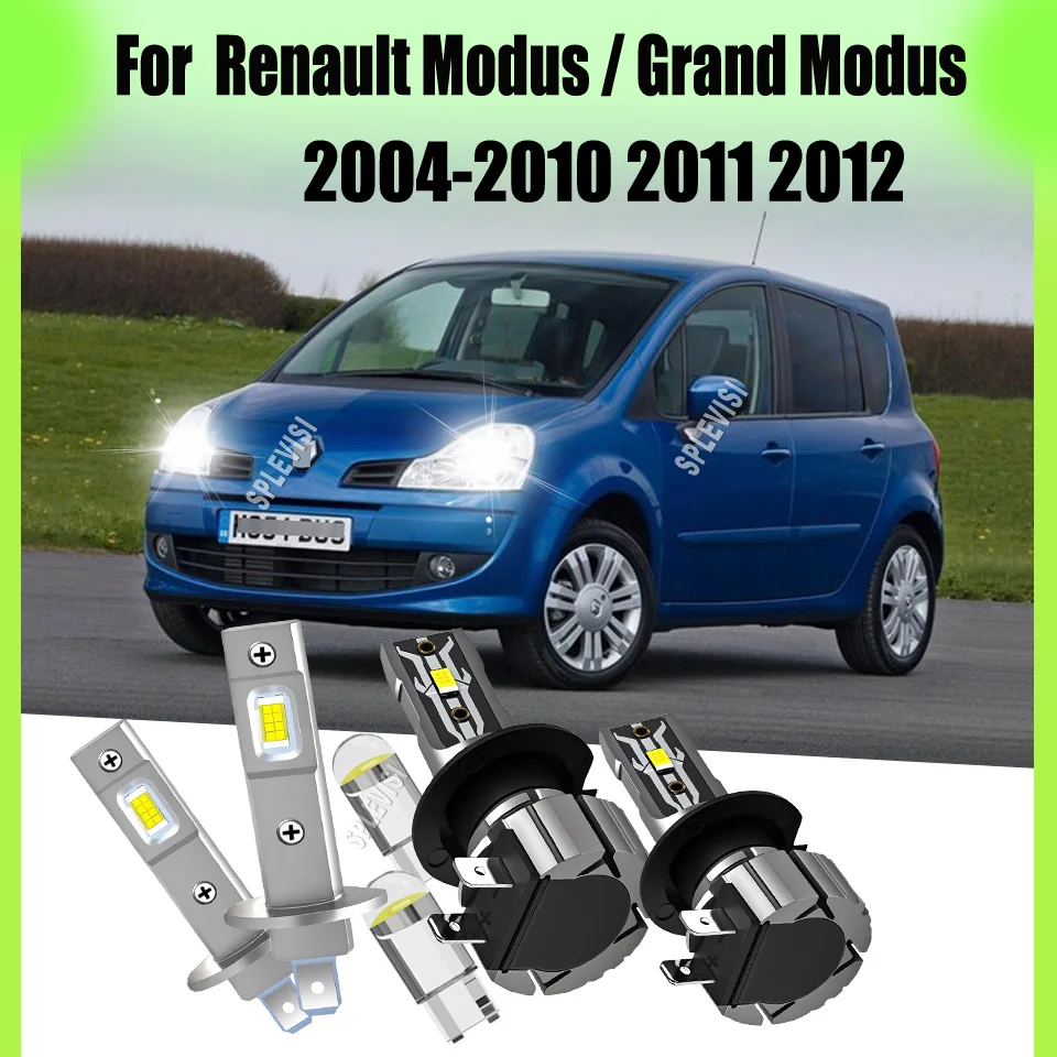

H1 H7 Car LED Headlight Light Bulbs Set Vibration Proof For Renault Modus / Grand Modus 2004 2005 2006 2007 2008 2009 2010-2012