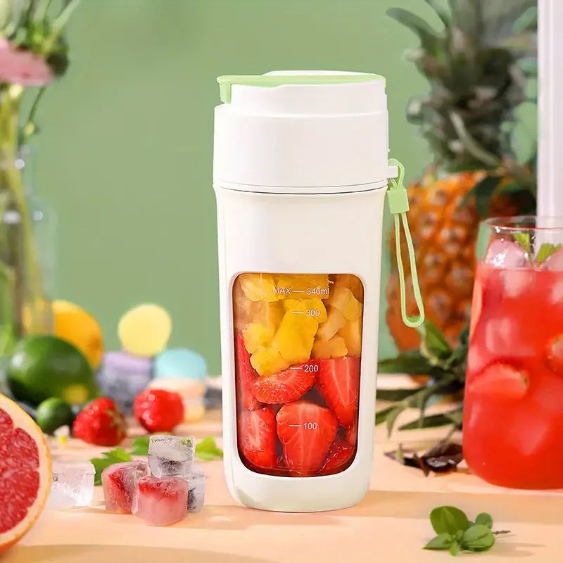 Portable Wireless Blender with the Straw, USB Travel Juice Cup Baby Food Mixing Juicer Machince with Updated 10 Blades