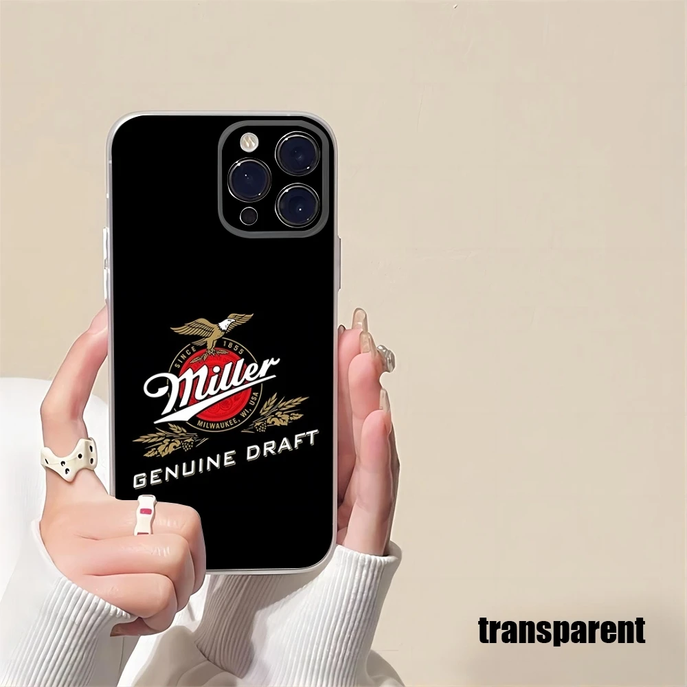 COOL Hop Miller Beer Logo Phone Case new For iPhone 15 14 12 13 11 Pro Max Mini X XR XS Max 7 8 Plus transparent cover