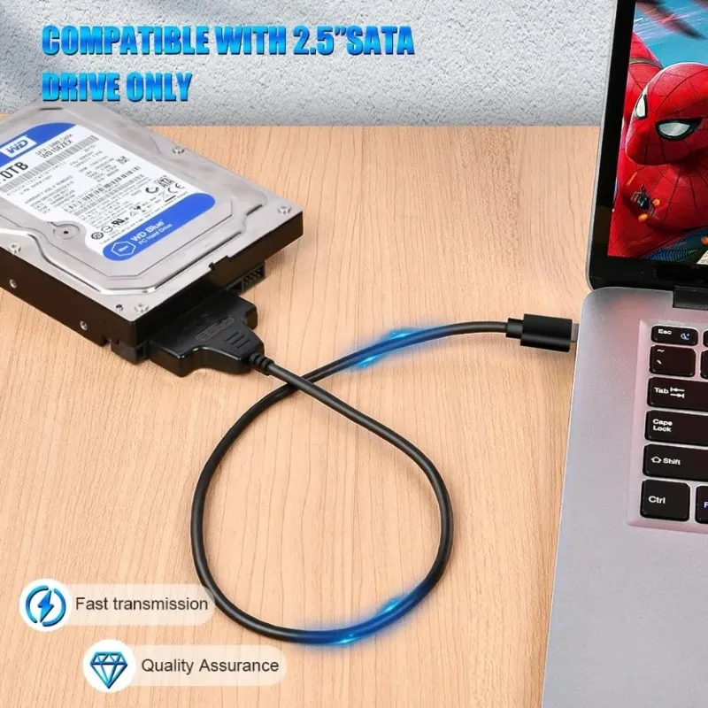 SATA to USB 3.0/2.0/TYPE-C 케이블 어댑터 2.5인치 외장 HDD SSD 하드 드라이브용 SATA to USB 어댑터 최대 6Gbps 노트북 PC용