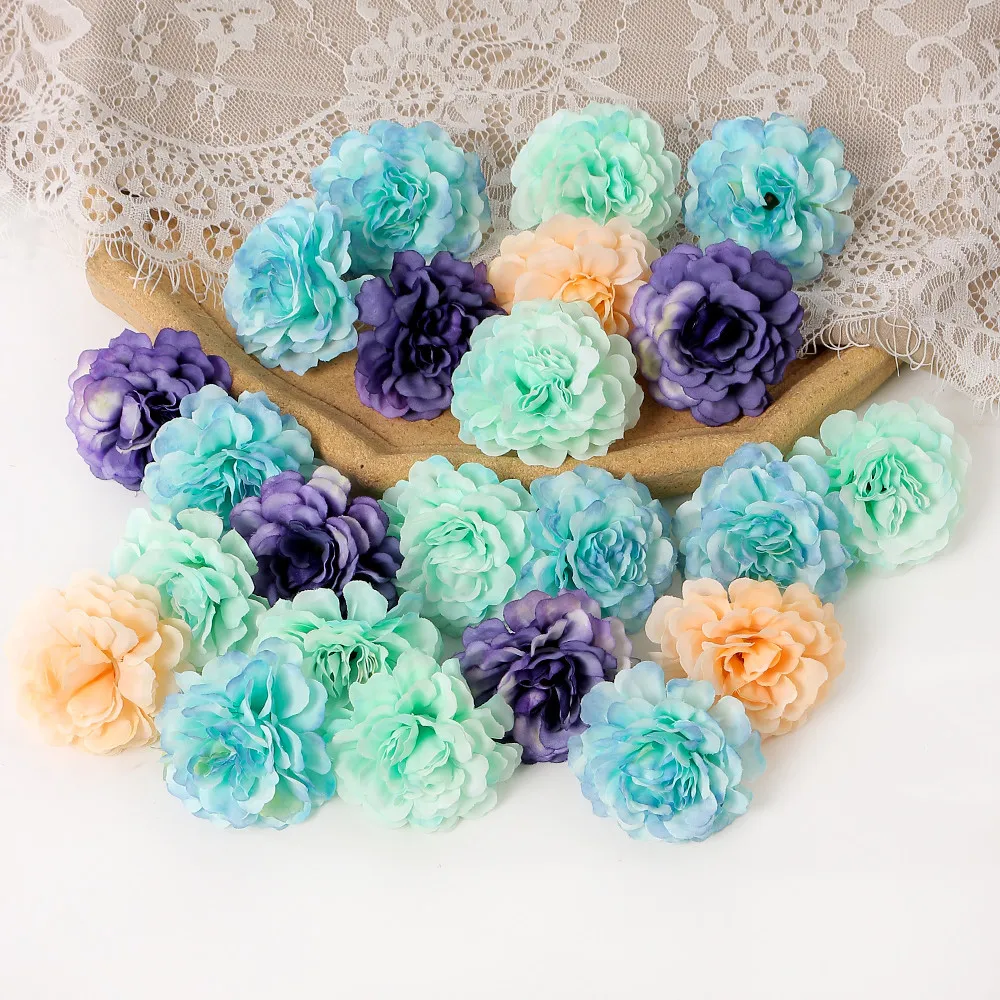 10 Uds. De flores artificiales de seda, rosas, cabezas de flores falsas para decoración del hogar, fiesta, matrimonio, decoración de boda, corona, accesorios de regalos