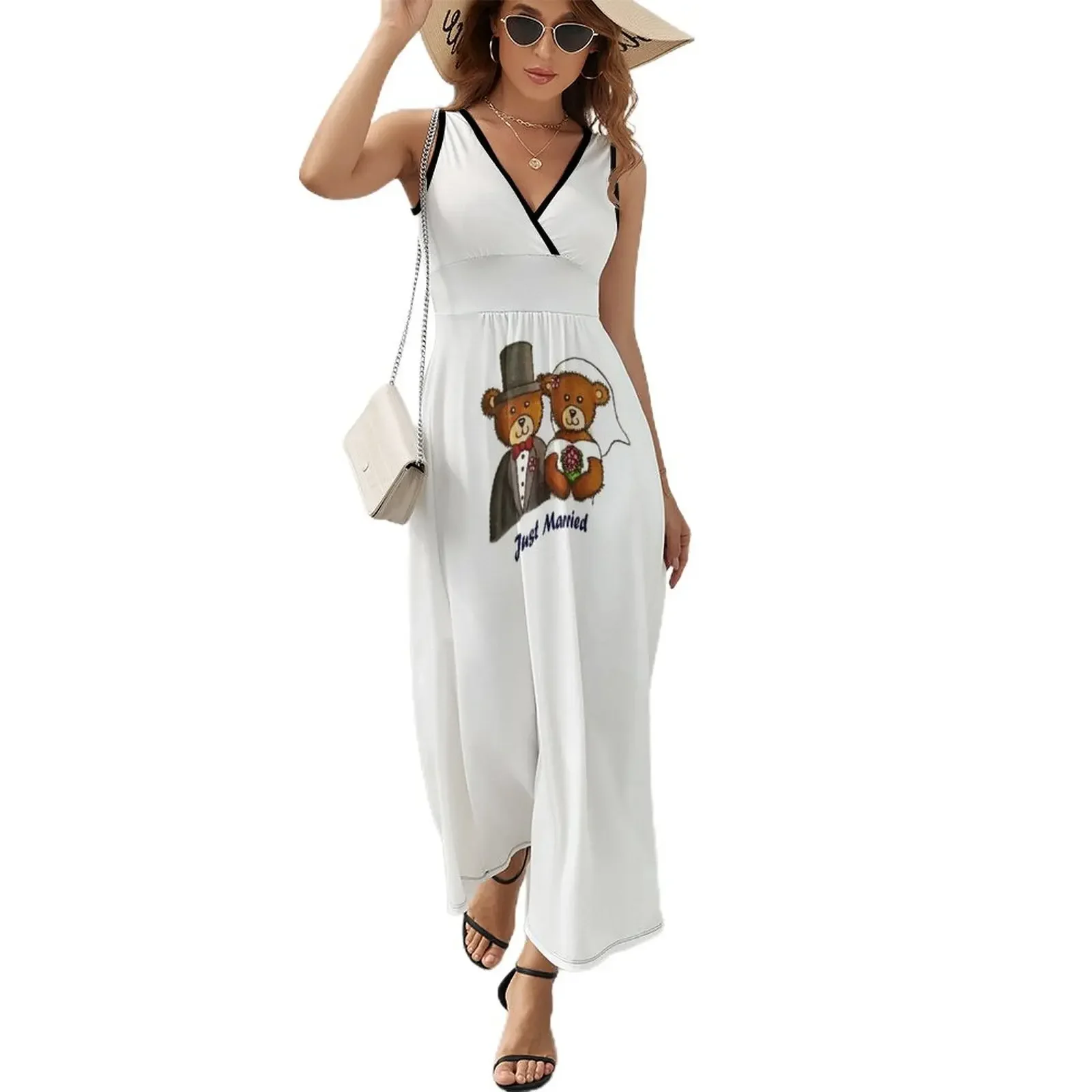 

Just married Sleeveless Dress women clothes woman dress elegant chic women dresses promotion ladies dresses for special occasion