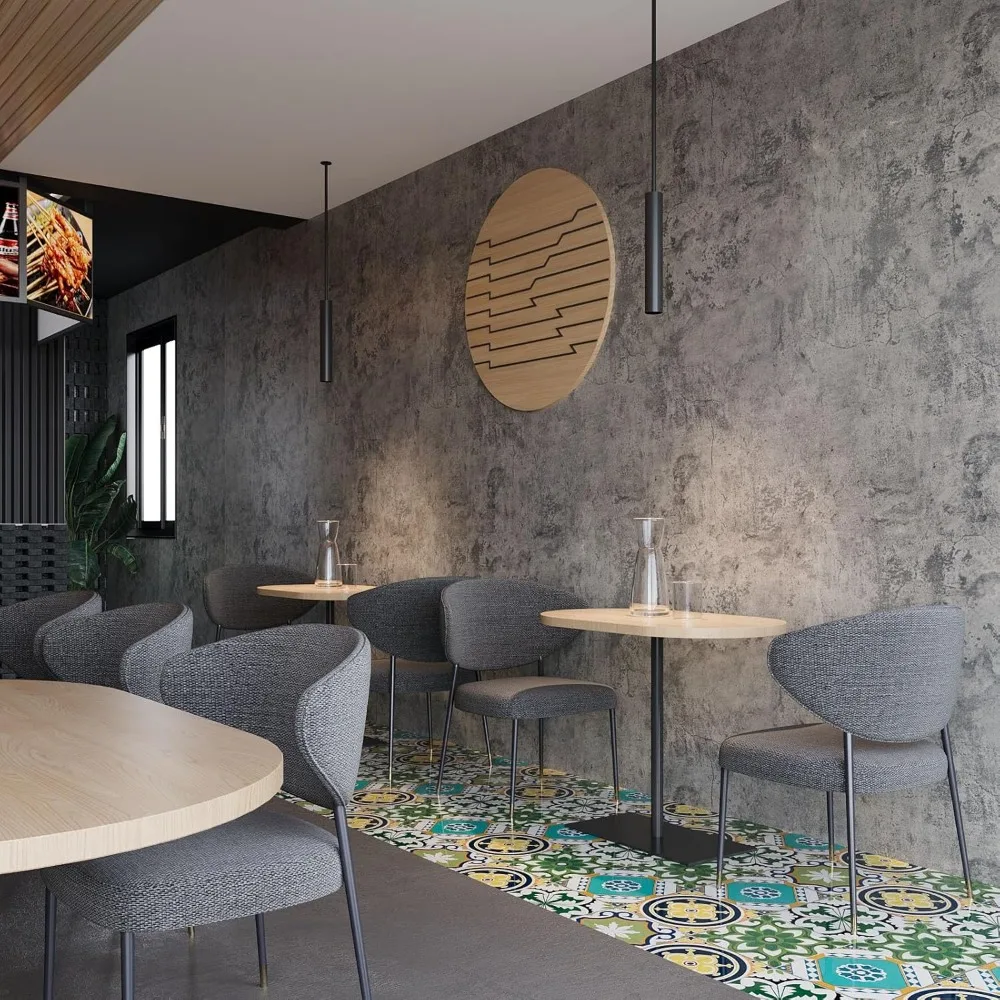 ورق جدران مزخرف خرساني عريض للغاية قابل للتقشير واللصق رمادي فاتح غير لامع سميك 31.5 × 394 ورق اتصال على الطراز الصناعي القديم لـ #3