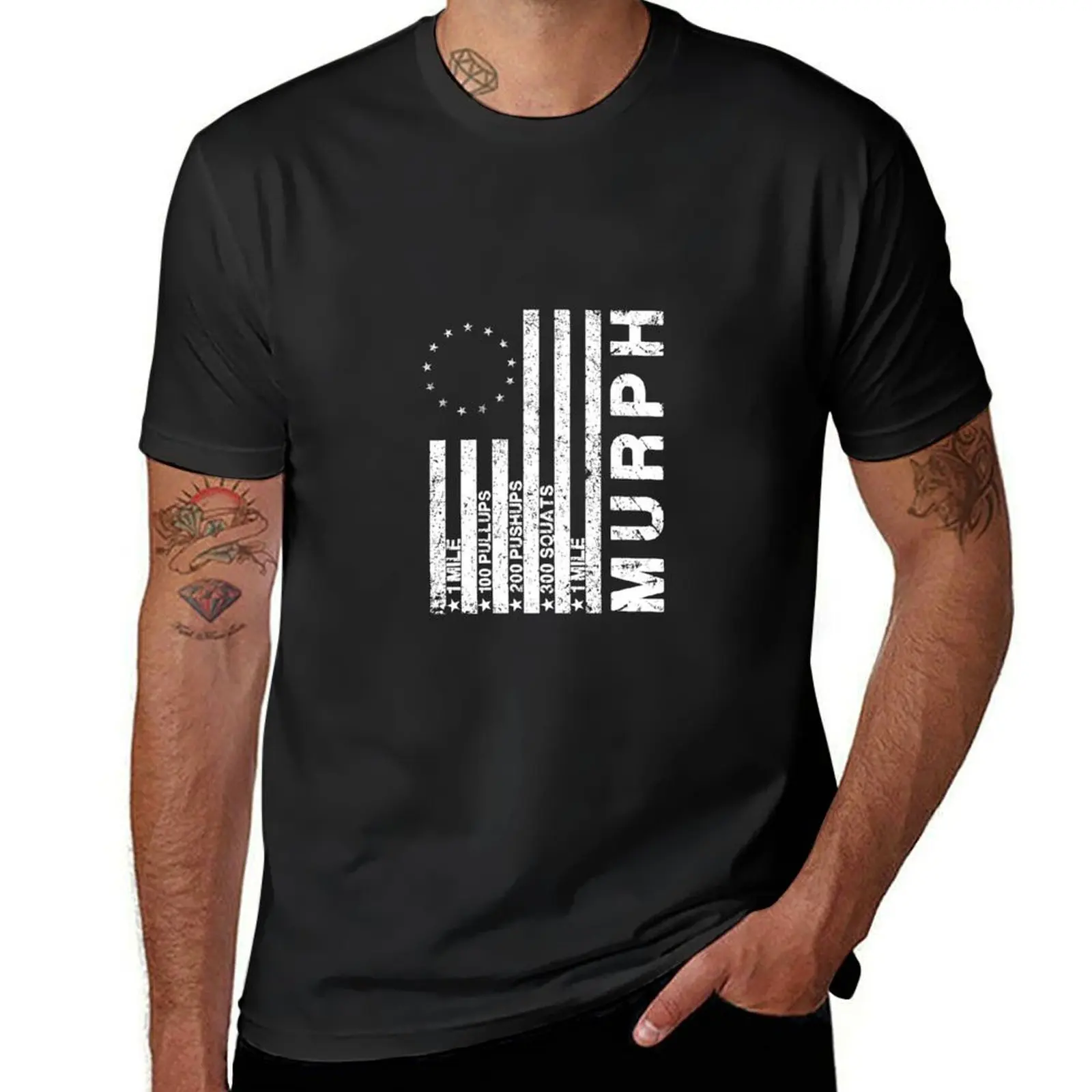 Memorial Day Murph Workout challenge betsy rose flag us Pullover Hoodie T-Shirt summer clothes t shirts for men graphic