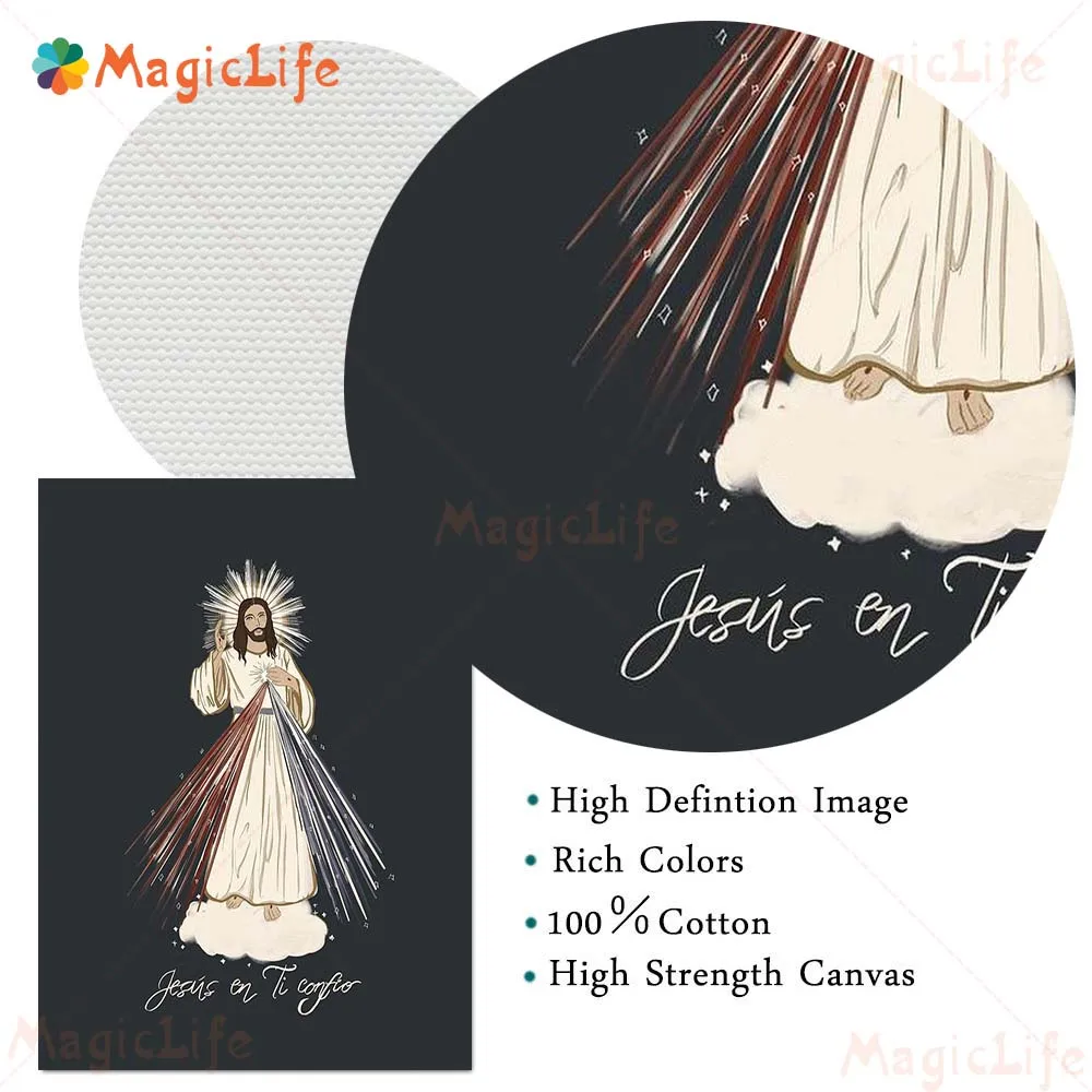 Religion Jesus Virgin Mary Cross Posters Redemption Wall Pictures For Living Room Poster Wall Art Canvas Painting Unframed