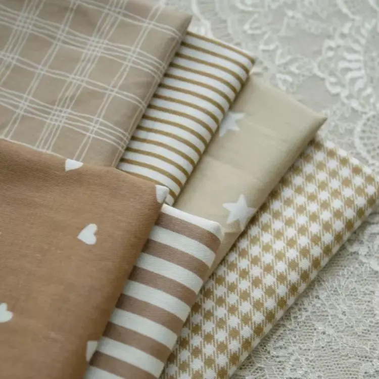 160x50cm Milk Tea Color Twill Pure Cotton Fabric Children's Clothing Dress Shirt Clothing Fabric DIY Sewing Cloth