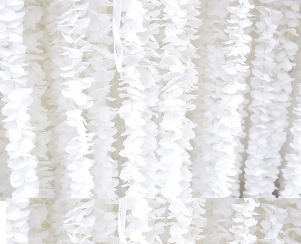 Handgenähte Hänge-Orchideen-Girlande für Wand- und Deckendekoration, Blumengirlande für Hochzeits- und Partydekoration, 240 cm x 120 cm – Detail 4