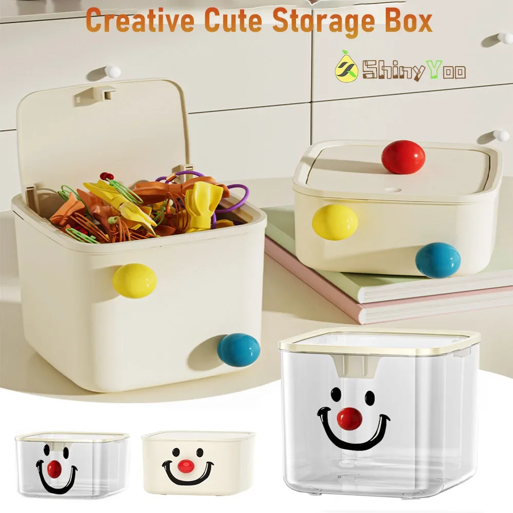 

DIY Large Capacity Press Cap Garbage Bin Student Dormitory, Desktop Storage Bucket Storage Box Home Organizer Creative Trash Can