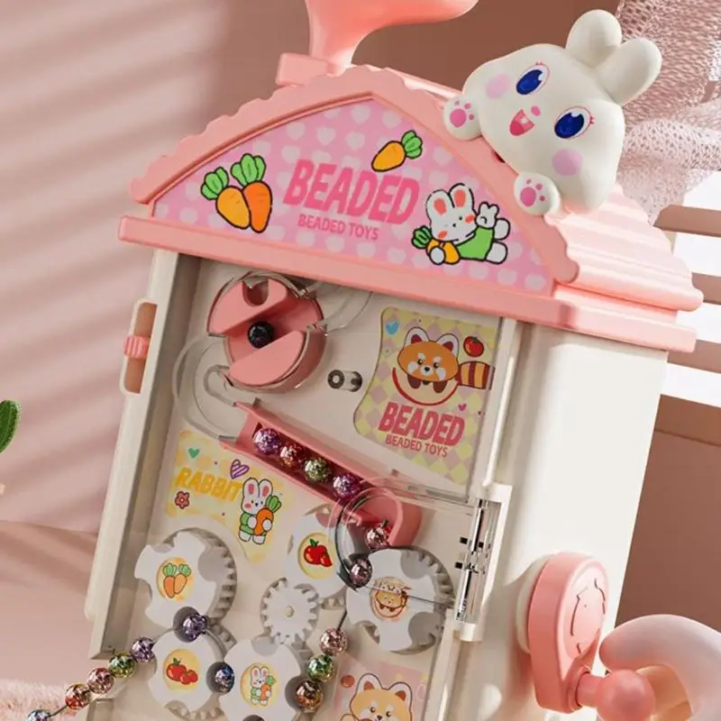 Creative อัตโนมัติเครื่องต๊าปเกลียวลูกปัดชุดของเล่น 400 ลูกปัดสีสันสดใสสำหรับเด็ก DIY สร้อยข้อมือหัตถกรรมชุด A2UB