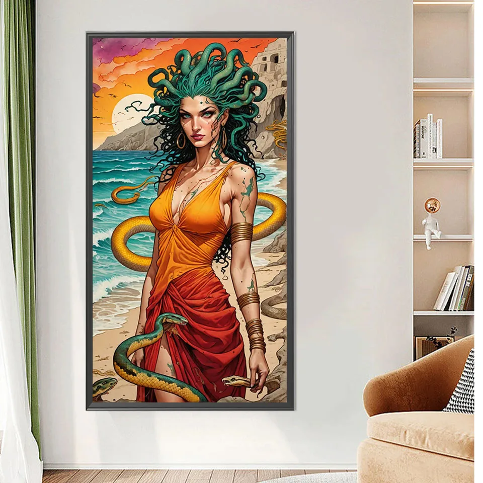 5D DIY Diamond Painting kits Goddess Asura Medusa Snake Crystal Embroidery Cross Stitch Mosaic Art Handicraft Home Decor Gifts