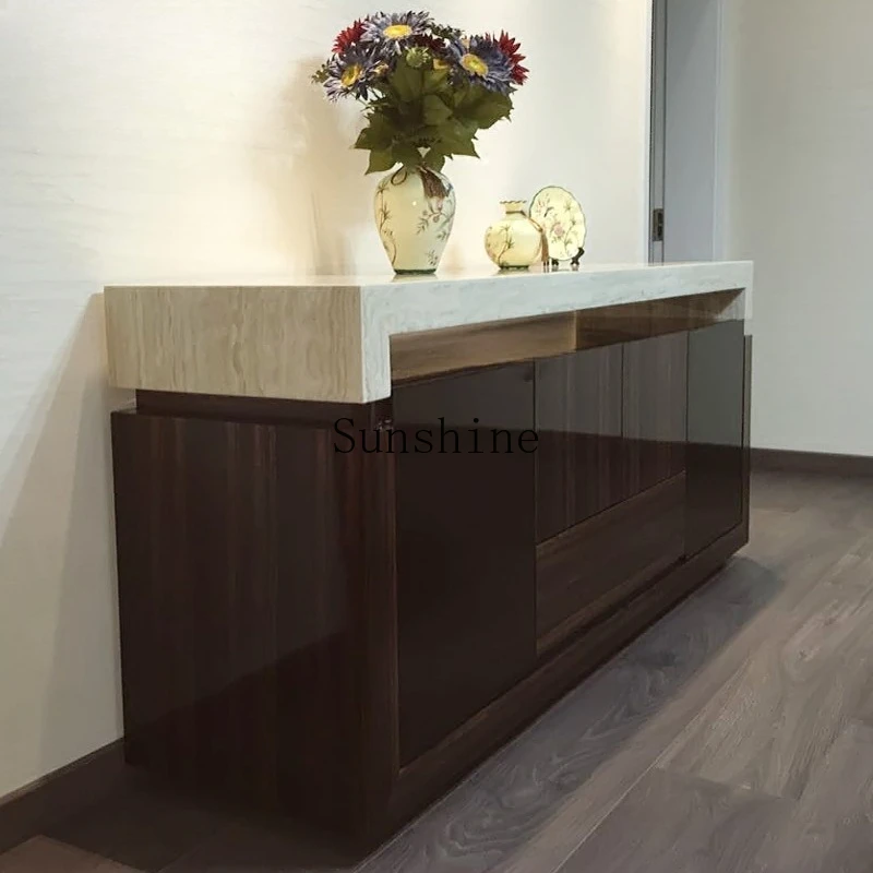 

TT natural marble simple fashion dining side cabinet living room dining side table