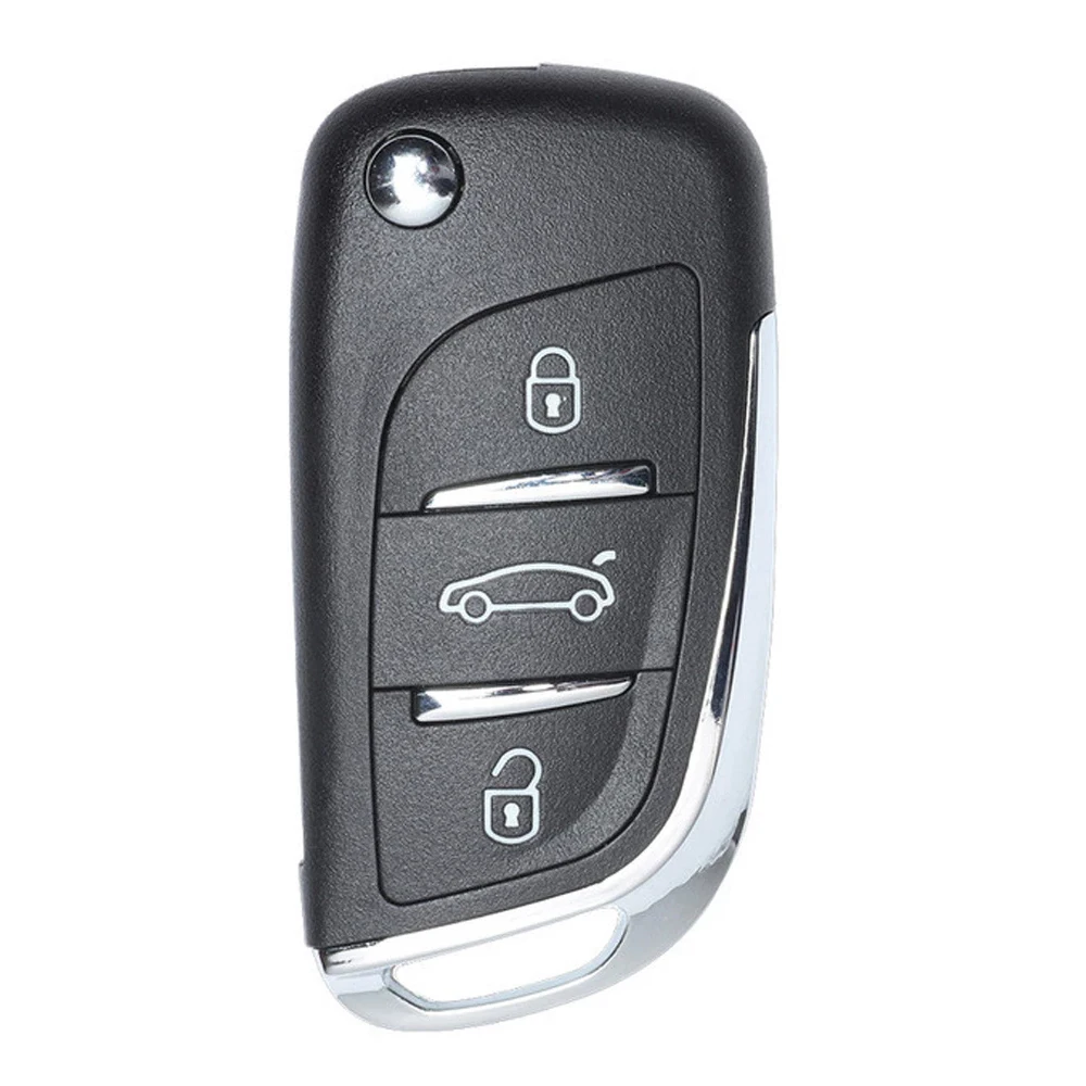 Keyecu aggiornato Flip Remote Control Car Key Fob 434MHz ID45 Chip per Peugeot 206 306 da 1998-lama non tagliata