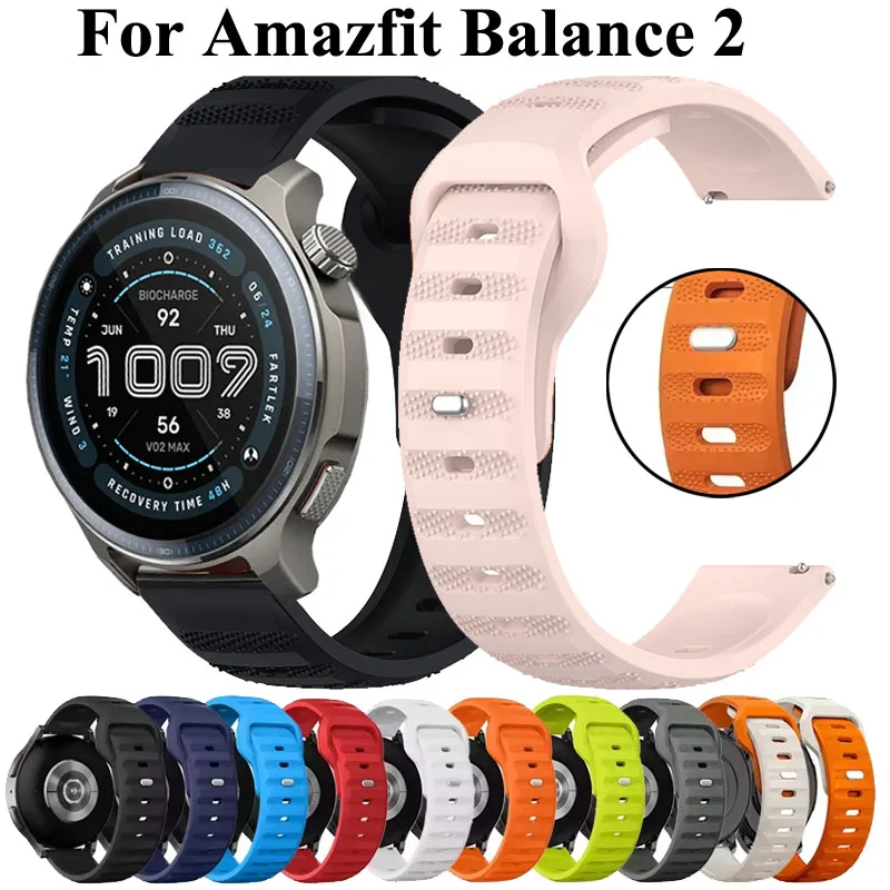 20 22 mm Silikonarmband für Amazfit Balance 2/Cheetah Pro/Round/Active 2 Square Correa für Amazfit Bip 6 5 3/GTS 4/GTR 4 3 2 2e