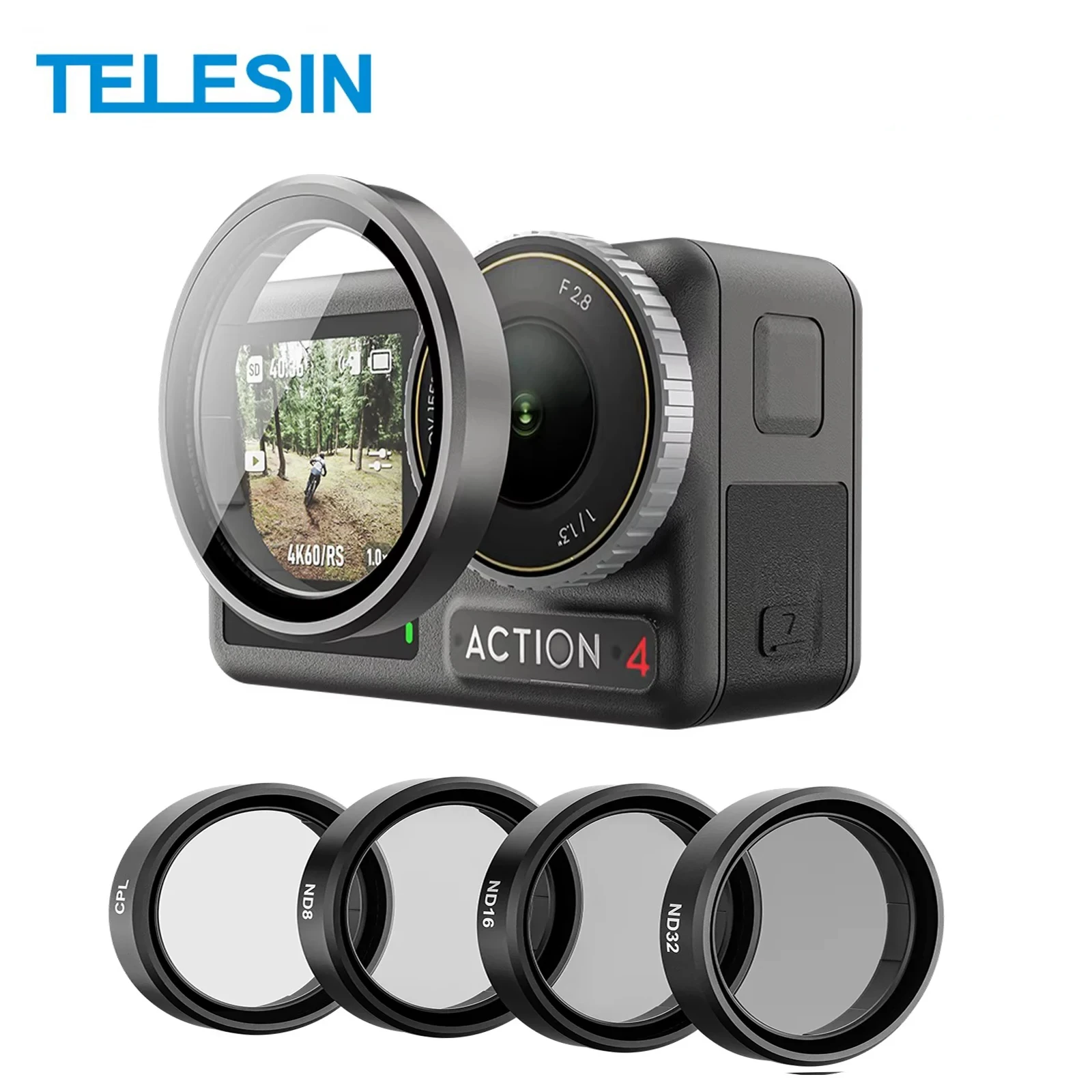 

TELESIN CPL ND8 ND16 ND32 Lens Filter Set Aluminium Alloy Frame for DJI OSMO Action 3 4 5Pro ND CPL Lens Filter For DJI 3 4 5pro