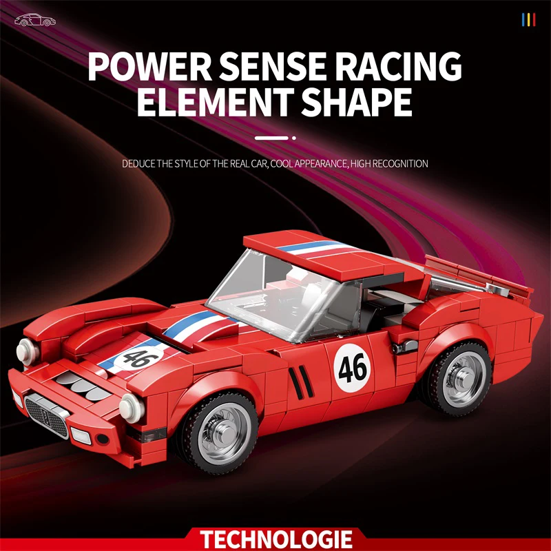 Coche 813, Modelo a Escala 1:24, 320 Piezas, Bloques de Construcción MOC, Ciudad Creativa, Ladrillos de Experiencia, Juguetes Educativos Técnicos para Niños, Regalo