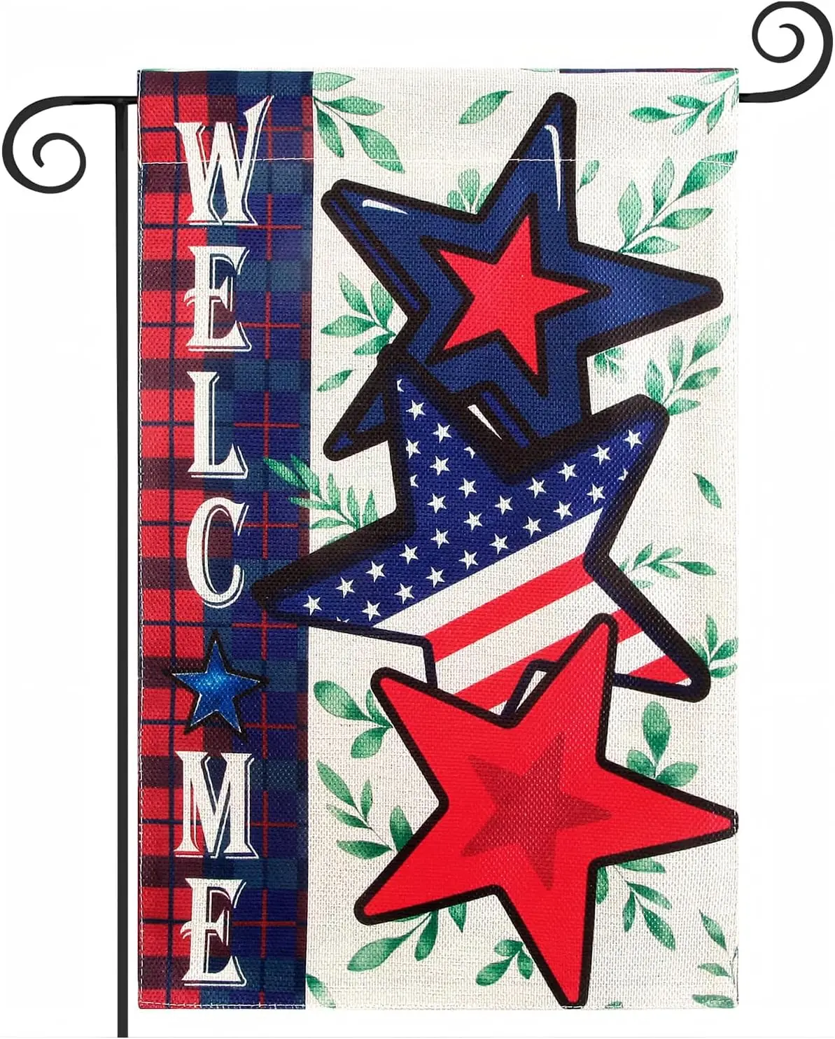 Patriotic 4th of July Garden Flag 12x18 Inch Double Sided Outside, Independence Day American Stars and Stripes Yard Outdoor jjp